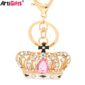 Key Chain Manufacturer China Custom Cheap Jewelry Diamond Gold Crown Keychain